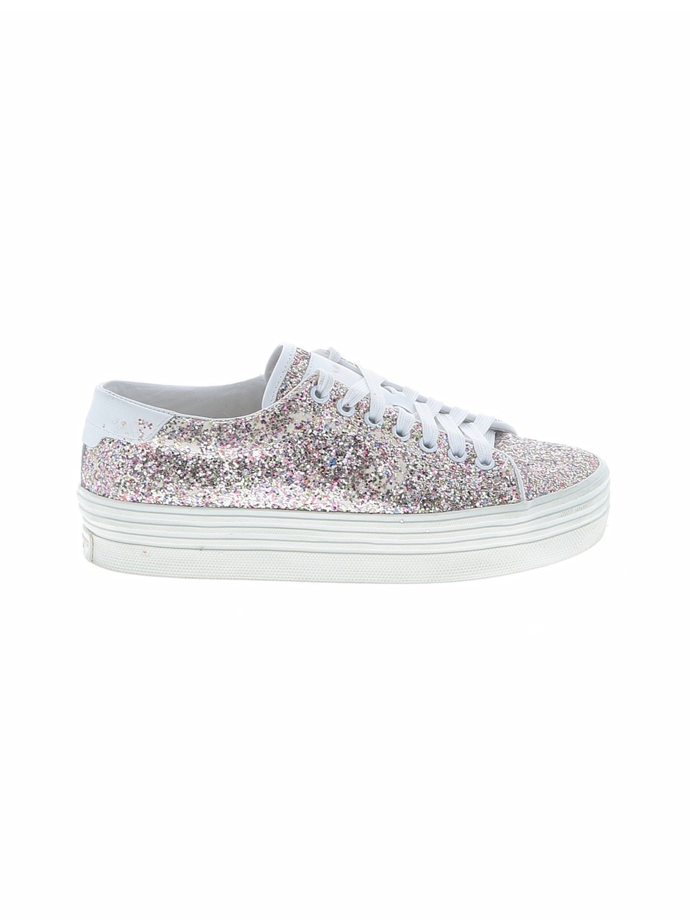 Saint Laurent Pink Multi-Glitter Low-Top Platform Sneakers